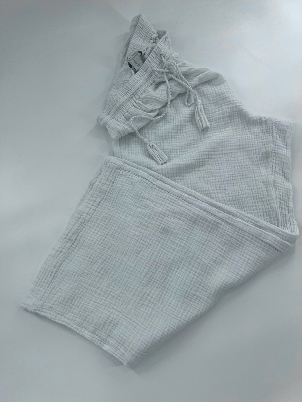 C&C California White Cotton Gauze Jogger Pants